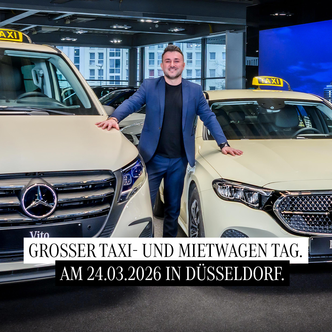 TMV nimmt am großen Taxi- und Mietwagentag der Mercedes-Benz Niederlassung Düsseldorf teil.